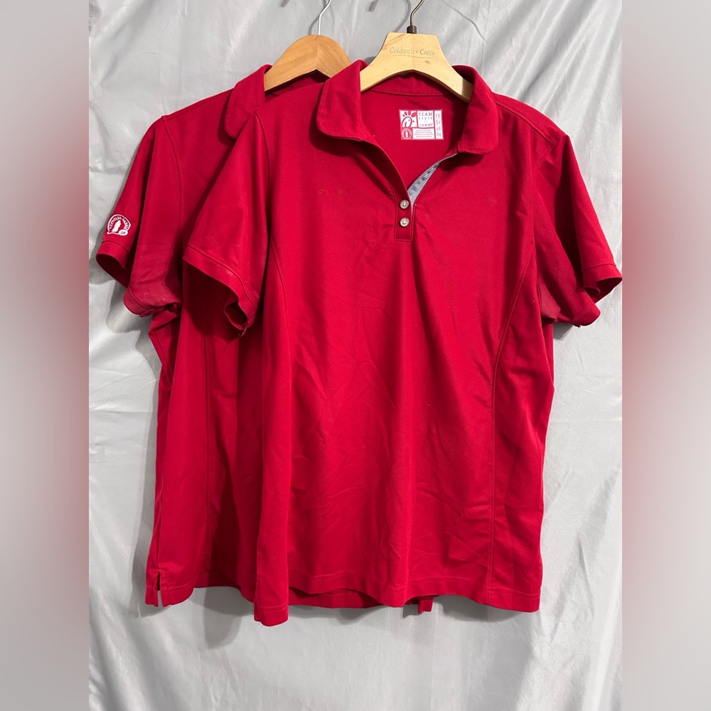 Red Chick Fil A polo, used, clean.